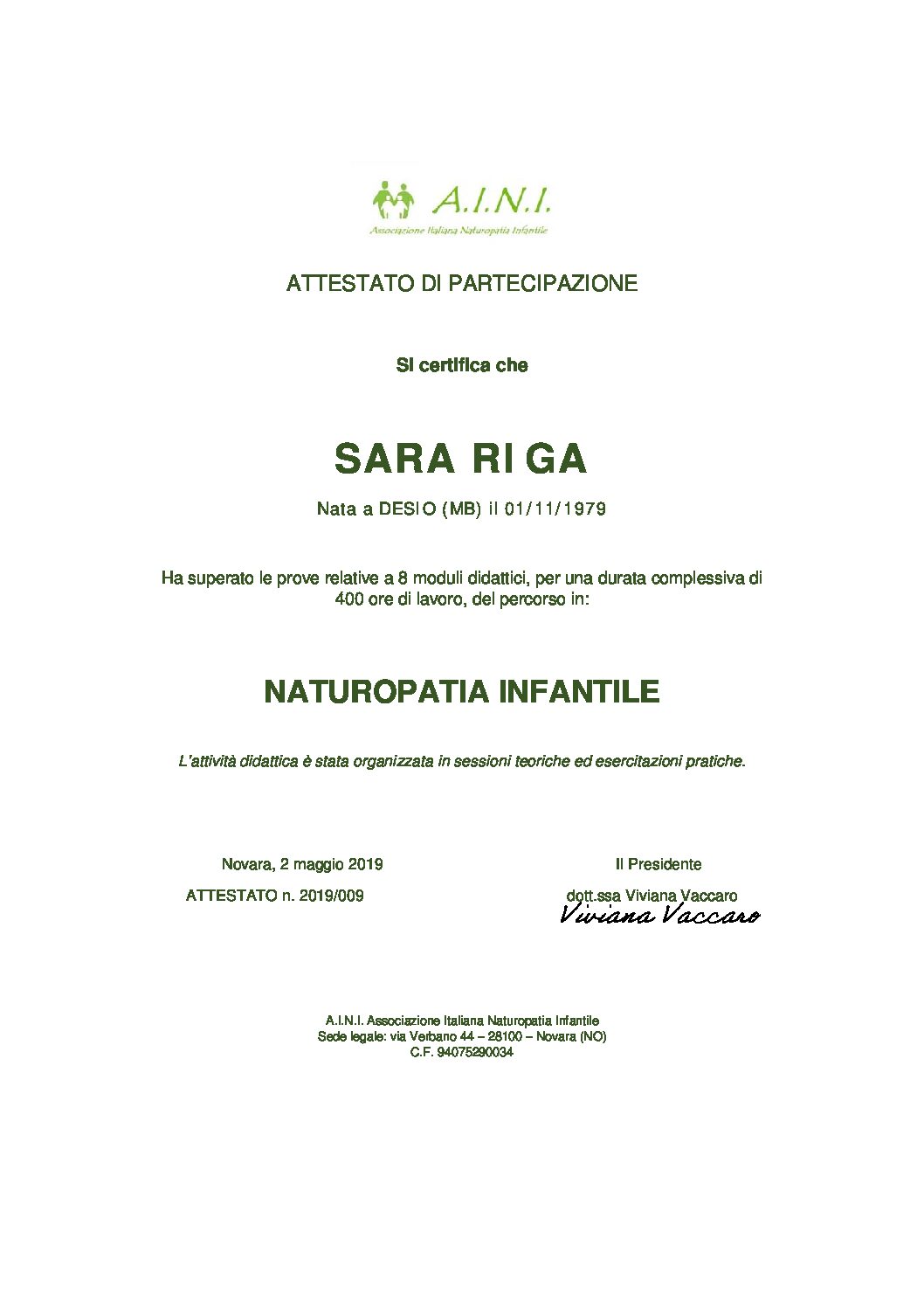 Naturopata Sara Riga: e-book naturopatia in ambito infantile